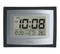 La Crosse Technology Horloge murale Techno Line WS 8004 – à quartz – 22 x 17 x 3,5 cm – Argent/Noir