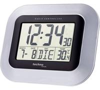 Horloge murale Techno Line WS 8005 radiopiloté(e) 22.8 cm x 18 cm x 2.8 cm argent, noir