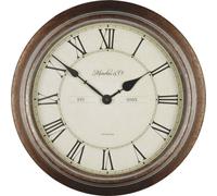 Horloge murale Techno Line WT 7006 à quartz 36 cm x 70 mm bois pour salle de bain / pièce humide