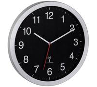 Horloge murale TFA Dostmann 60.3545.01 radiopiloté(e) 40 mm x 5 mm x 40 mm argent grand écran