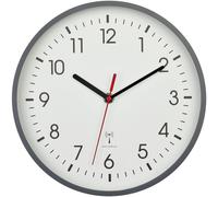 TFA Dostmann Horloge murale 60.3550.10 - radio-pilotée analogique, Ø24,5 cm x 42 mm, gris