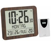 Horloge murale TFA Dostmann 60.4518.08 radiopiloté(e) 24.8 mm x 2.5 mm x 20.6 mm bois