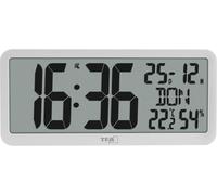 TFA Dostmann Horloge murale 60.4525.02 radio-pilotée grand écran blanc 356×27×161 mm