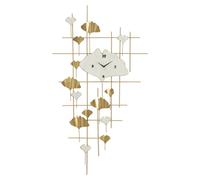 Horloge murale Tow en fer doré avec feuilles de ginkgo