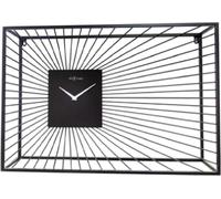 Horloge murale Vasco, métal noir, silencieuse, 70 x 45 cm