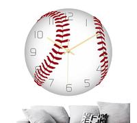 Horloge murale ventilateur de sport - acrylique 30 x 30 cm | Horloge murale 3D football, tennis, basket-ball, volley-ball, silencieux, motif sportif, créatif | Chambre d'enfant, salon, décoration de
