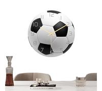 Horloge murale ventilateur de sport - acrylique 30 x 30 cm | Horloge murale 3D football, tennis, basket-ball, volley-ball, silencieux, motif sportif, créatif | Chambre d'enfant, salon, décoration de