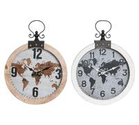 Horloge murale, verre/fer/MDF, blanche, 40 x 4 x 54 cm