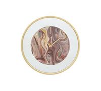 Horloge Murale Verre Métal MDF Miroir 60cm Multicolore