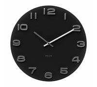 Karlsson Horloge murale Vintage ronde en verre 35 x 35 x 4,2 cm Noir