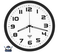 Horloge murale Wi-Fi, diamètre 25,4 cm, affichage analogique, synchronisation automatique de l'heure, fonctionnement silencieux
