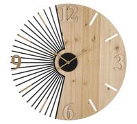 Horloge murale Wordy en fer et bois multicolore