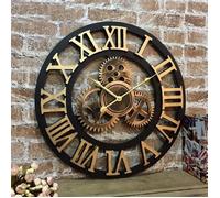 Horloge Murale - YSTP - Rétro Créatif - 58 cm - Quartz + Bois - Salon Décoration