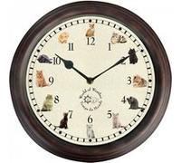 Esschert Design Horloge sonore Fallen Fruits TF015 Chat Ø 30 cm Multicolore