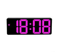 Horloge numérique à commande vocale avec grand écran vibrant affichant l'heure, la température et le calendrier pour la décoration de la maison et du bureau, comprend une fonction d'alarme et