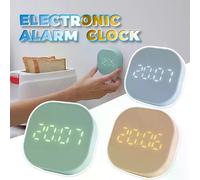 Horloge numérique carrée LED - Petit réveil multifonction