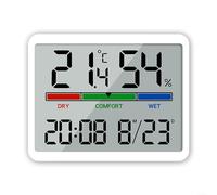 Horloge numérique de salle de bain, minuteur de douche, horloges étanches pour salle de bain, cuisine, thermomètre, hygromètre, horloge murale pour salle de sport, chambre, cuisine, bureau (blanc)