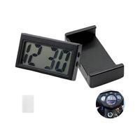 Horloge numérique de tableau de bord de voiture avec grand écran LCD, horloge adhésive LCD super lumineuse pour véhicule, pour tableau de bord, camion, table, couleur noire et design élégant (1)
