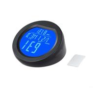 Horloge numérique de voiture thermomètre solaire écran LCD avec capteur de vibration pour tableau de bord température date semaine éclairage vert bleu universel voiture camion (bleu)