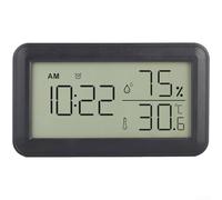Horloge numérique d'intérieur avec capteur de température et d'humidité Écran LCD Fonction alarme pour montage mural ou support de table pour unité alimentée par piles Blanc