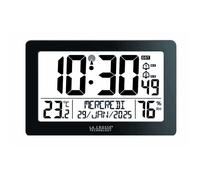 Horloge numérique La Crosse Technology noire affichage de la date en français