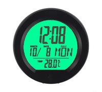 Horloge numérique LCD avec capteur de vibrations et rétroéclairage Vert | L'écran LCD affiche la date, la semaine, la température, la charge solaire, s'adapte au tableau de bord, informations claires