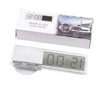 Horloge numérique LCD transparente pour voiture, horloge électronique | Horloge numérique pour voiture avec écran LCD transparent, support à ventouse, coque ABS blanche, résistante à la température