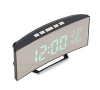 Horloge Numérique LED avec 3 Niveaux de luminosité, Alarme Miroir élégante Alimentée par USB pour Chambres et Bureaux (lumière Verte)