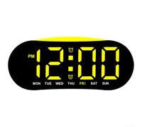 Horloge numérique LED fine avec affichage du jour, double fonction alarme, lecture de la température, plusieurs couleurs pour chambre à coucher bureau (D)