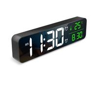 Horloge Numérique LED, Réveil murale pour le salon, Grand écran de 10,5'', 2 alarme, 6 niveaux de luminosité réglables