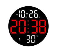 Horloge numérique LED rouge, affichage grands chiffres, double alarme, indicateur d’humidité, design moderne, pour salon chambre