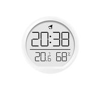 Horloge numérique multifonction blanche, affichage date, température, humidité, réveil, format 12/24H, pour maison et bureau moderne