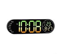 Horloge Numérique Murale 43cm Grand Écran avec Télécommande RGB 9 Couleurs pour affichage Date Température 12/24H pour Salon Cuisine