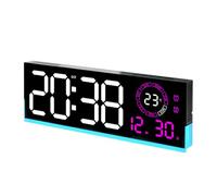 Horloge numérique murale à LED avec grands chiffres, affichage du calendrier et de décoration moderne pour la maison, l ' espace de travail et l ' étude, horloge électronique murale, heure, date, de