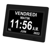 Horloge numérique murale - Nosheir - Écran 7 pouces - Grand écran - Rappel de médicaments - Fonction réveil