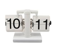 Horloge numérique pliante rétro, fonctionnant sur piles, horloge de bureau pliante avec lumière d'ambiance LED pour la décoration du bureau à domicile, tout en blanc