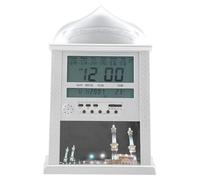 Horloge numérique pour l'appel à la prière (Azan), en argent, horloge de table, réveil, avec éclairage