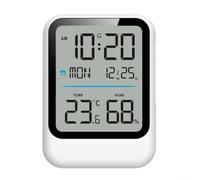 Horloge numérique thermomètre hygromètre intérieur grand écran (blanc) | Grand écran LCD, affichage clair de la température et de l'humidité, faible luminosité visible, facile à vérifier