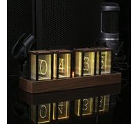 Horloge numérique Walnoot avec synchronisation via Wi-Fi, réveil et minuterie, affichage 12/24 heures, cadeau vintage pour les amis