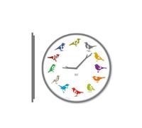 KOOKOO UltraFlat Multicolore, Horloge des Oiseaux avec 12 Oiseaux indigènes et enregistrements de la Nature, Cadran frappant, Horloge avec senseur de lumière