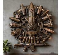 Horloge personnalisée à balles de pistolet en forme de balle personnalisée, décor mural en balles de pistolet, horloge murale 2D pour décor de balles pour la maison, la chambre à coucher, le salon