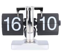 Horloge pliante rétro, lumière innovante, design t épuré avec éclairage d'ambiance pour chambre à coucher, table de nuit, maison, modèle 24 heures, acier inoxydable, motif de feuilles noires
