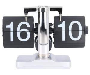 Horloge pliante rétro, lumière innovante, design t épuré avec éclairage d'ambiance pour chambre à coucher, table de nuit, maison, modèle 24 heures, acier inoxydable, motif de feuilles noires