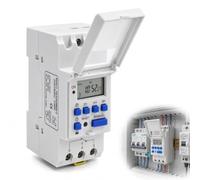 Horloge Programmable Modulaire Rail DIN Minuterie Numérique LCD 220V 30A | Installation Tableau Électrique, Interrupteur Horaire Hebdomadaire, pour Piscine,Chauffe-Eau et Gestion Automatique du Temp