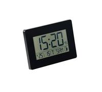 Horloge radio-pilotée avec température et date - coloris noir