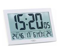 Infactory Horloge radio-pilotée XL avec thermo-hygromètre et capteur extérieur - Blanc