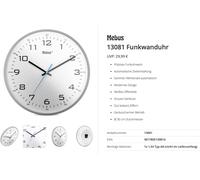 Horloge murale silencieuse, 30 cm, gris, blanc, modèle 13081
