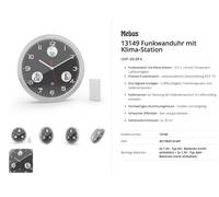 Horloge radiopilotée Mebus 13149 radiopiloté(e) 30 cm aluminium mécanisme d'horloge silencieux