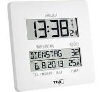 Horloge murale TFA Dostmann 60.4509.02 radiopiloté(e) 27 mm x 195 mm x 195 mm blanc