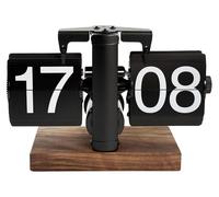 Horloge rétro à mécanisme à bascule, affichant 24 heures, de couleur noire, pour table
